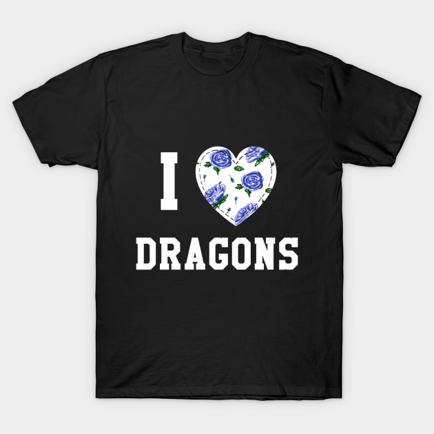 I heart Dragons (light ink) T-Shirt by themanyartsofknight